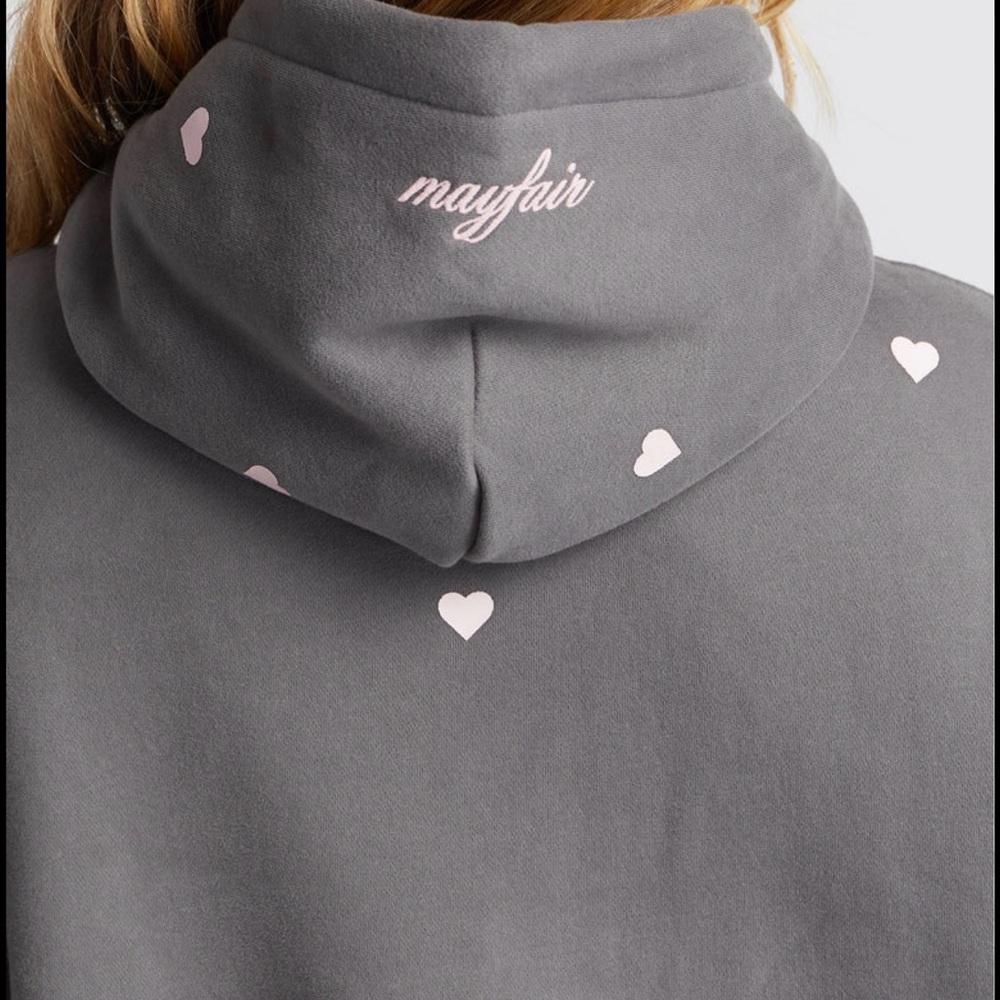 Women's Gray Heart-Print Hoodie and sweat pants - Picture 6 of 7